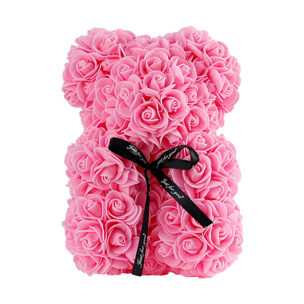 25cm Teddy Rose Bear Girlfriend Valentines Day Gift Artificial Flowers Rose Bear Anniversary Wedding Mother&#39;s Day Gifts Home Dec - Executive-Skincare