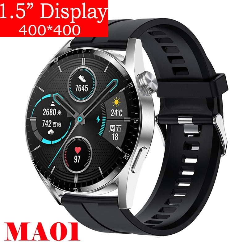 2022 Smart Watch Men Android GT3 1.5 inch Always Display Bluetooth Call IP68 Wateroproof Smartwatch for Men Huawei Xiaomi Iphone - Executive-Skincare