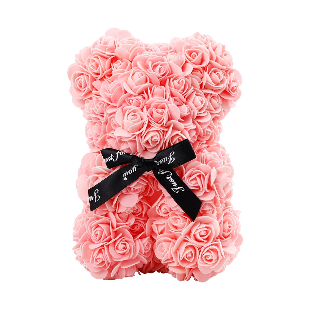 25cm Teddy Rose Bear Girlfriend Valentines Day Gift Artificial Flowers Rose Bear Anniversary Wedding Mother&#39;s Day Gifts Home Dec - Executive-Skincare