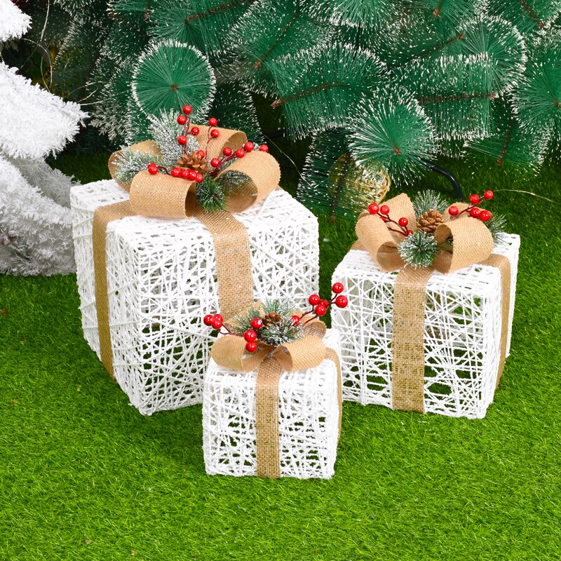 Creative Ornaments Christmas Decoration Glowing Christmas Deer Christmas Tree Ornaments Reindeer Family New Year Decoration - Executive-Skincare