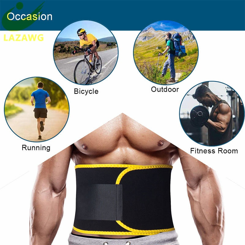 LAZAWG Men Waist Trainer Trimmer Sauna Sweat Belt Belly Corsets  Control Sport Burner Workout Weight Loss Slimming Body Shaper - Executive Quality Store