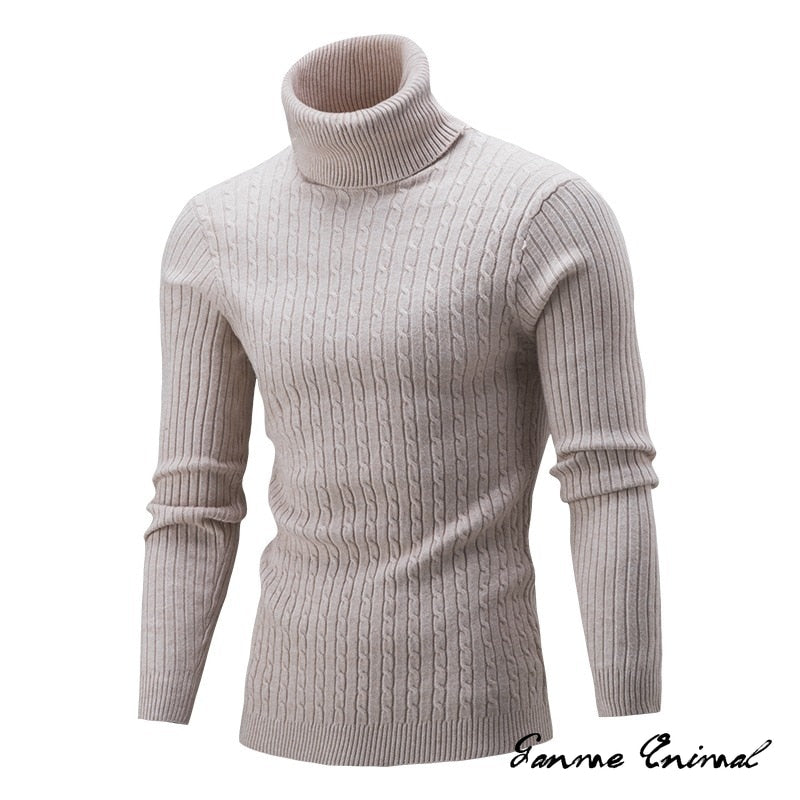 Winter Warm Turtleneck Sweater Autumn Men&#39;s Rollneck Warm Knitted Sweater protect the neck S-XXL - Executive-Skincare