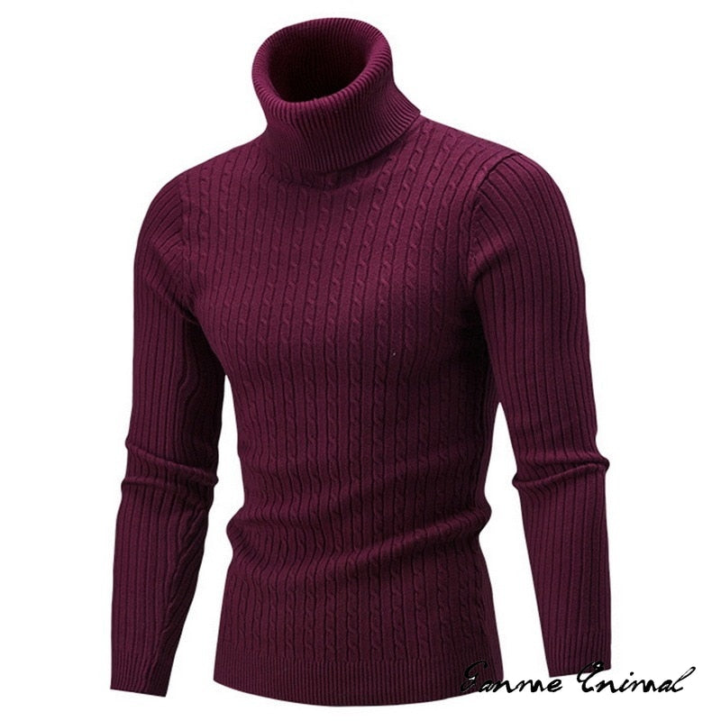 Winter Warm Turtleneck Sweater Autumn Men&#39;s Rollneck Warm Knitted Sweater protect the neck S-XXL - Executive-Skincare