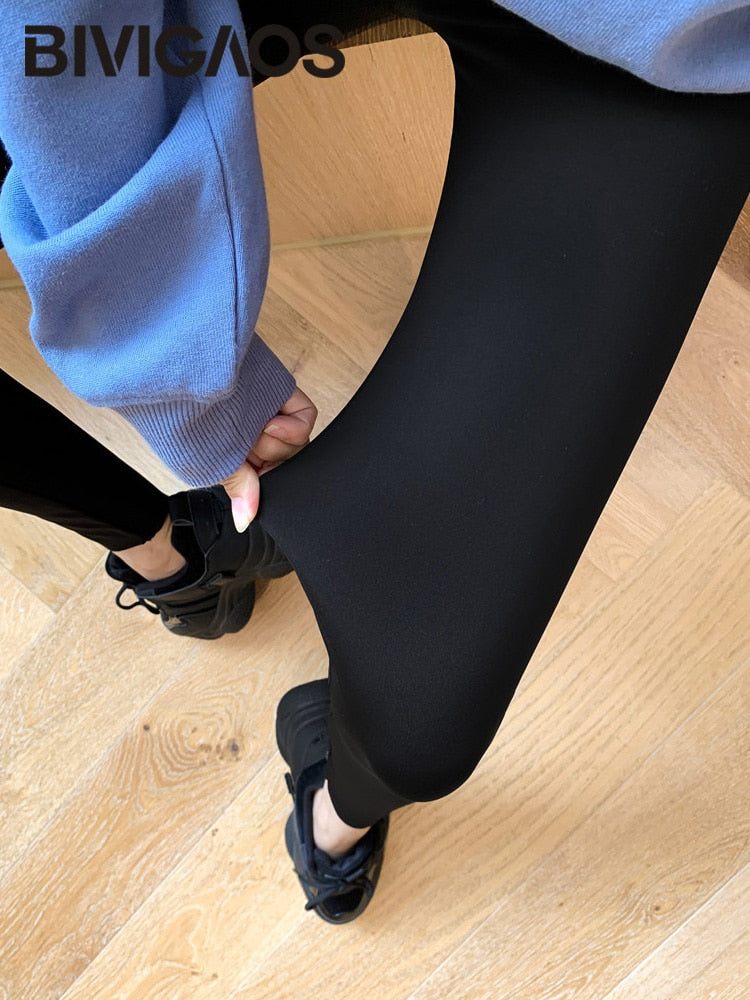 BIVIGAOS Black Thin Sharkskin Leggings Women Sun Printed Skinny Slim Sexy Fitness Leggings Casual Fashion Sports Leggings Autumn - Executive-Skincare