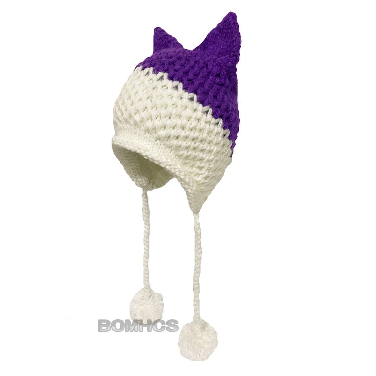 BomHCS Cute Fox Ears Beanie Winter Warm 100% Handmade Knit Hat - Executive-Skincare