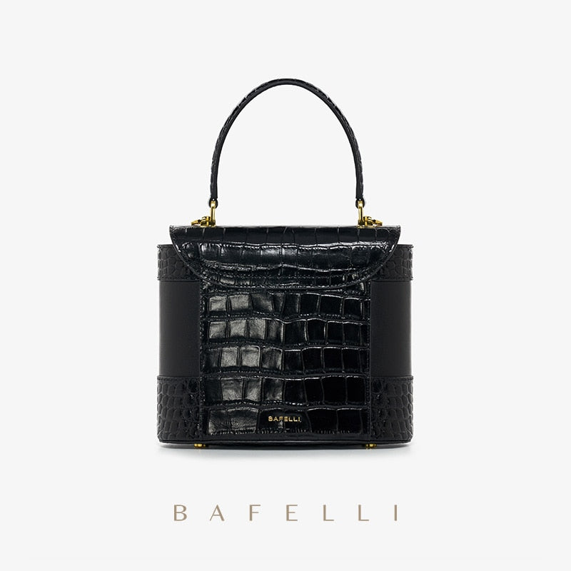 BAFELLI HANDBAG 2022 WOMEN&#39;S NEW CROSSBODY LEATHER PURSE EVENING BAG CROCODILE GRAIN DESIGNER BUCKET CAT LUXURY BRAND FASHION - Executive-Skincare