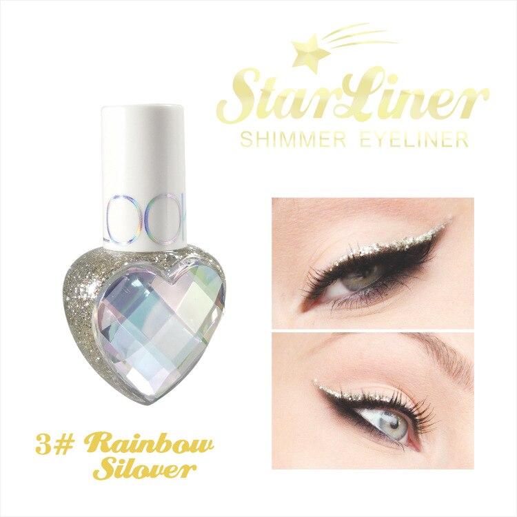 Shiny Eye Liners Pigment Silver Rose Gold Color Liquid Glitter eyeshadow Professional Eyeliner Beauty Cosmetics Makeup for Women - Executive-Skincare