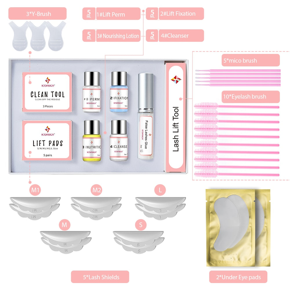 ICONSIGN Upgrade Version Lash Lift Kit and Lash Brow Dye Tint Kit Lifting Eyelash Brow Dye Mascara Eye Makeup Tools Dropshipping - Executive-Skincare