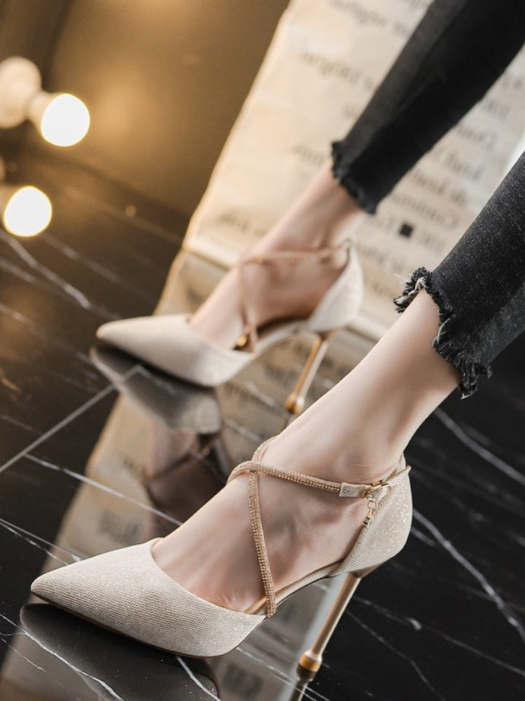 2022 New fashion summer women Sexy Stiletto High Heels pumps Ladies Pointed Toe Shallow Party Shoe for wedding women black shoes - Executive-Skincare