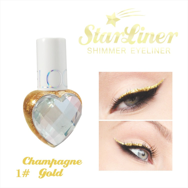 Shiny Eye Liners Pigment Silver Rose Gold Color Liquid Glitter eyeshadow Professional Eyeliner Beauty Cosmetics Makeup for Women - Executive-Skincare