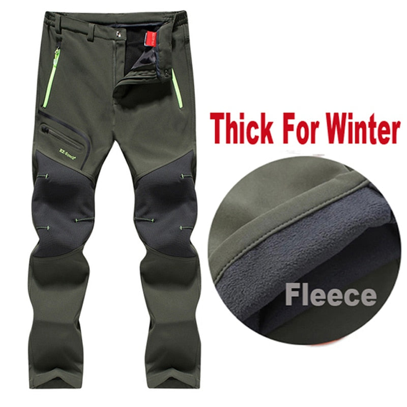 Man Camping Climbing Fishing Trekking Hiking Men Summer Winter Fleece Quick Dry Waterproof Breathable Pant Sport Trousers L-6XL - Executive-Skincare