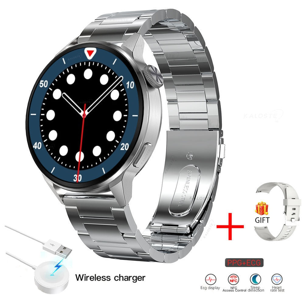 2022 New NFC Smart Watch Men Smart Bluetooth Call Sport GPS Track Smartwatch Women Heart Rate ECG PPG Smartwatch For Android ios - Executive-Skincare