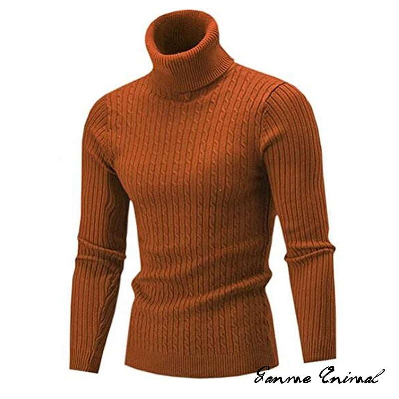 Winter Warm Turtleneck Sweater Autumn Men&#39;s Rollneck Warm Knitted Sweater protect the neck S-XXL - Executive-Skincare