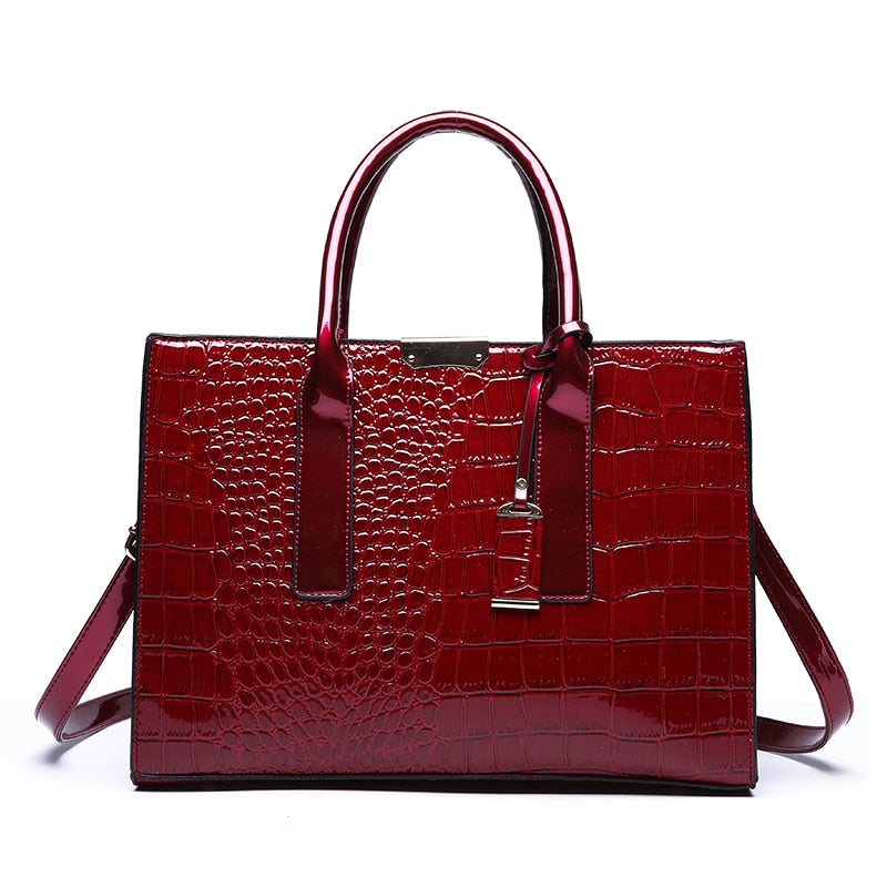 Luxury Patent Leather Women Messenger Bag Crocodile Female Crossbody Shoulder Hand Bags for Women 2022 High Quality Lady Handbag - Executive-Skincare