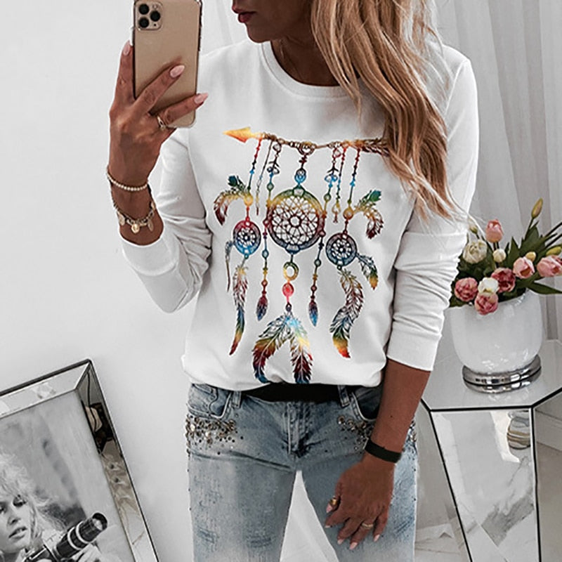 Spring Women Tops Hot Sequined Lip T-shirts Black White Casual Tee Shirt Femme O-neck Long Sleeve Tshirts   G1113 - Executive-Skincare