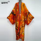 2022 WINYI Summer holiday Beach Wear Cover up sweet lady boho Cardigan stitch colorful sexy Holiday long Sleeve Kimono kaftan - Executive-Skincare