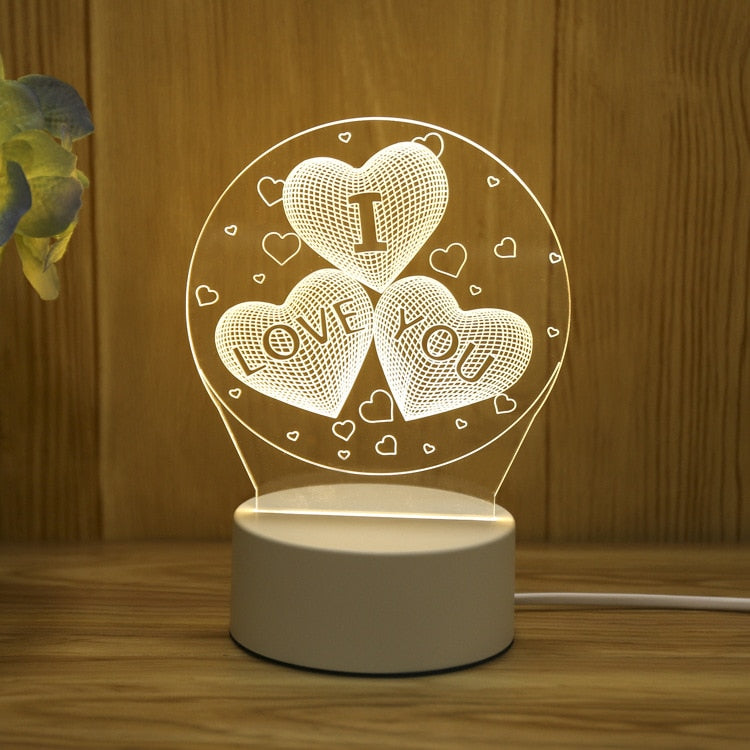 Led Lamp Night Light Christmas Decoration 2022 Wedding Decoration Party Decoration New Year 2023 Valentines Day Gift Baby Shower - Executive-Skincare