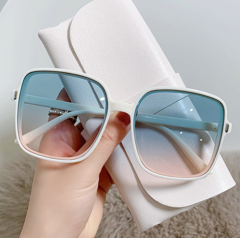 Classic Vintage Square Sunglasses Woman Gradient Mirror Frameless Sun Glasses Female Retro Fashion Rimless Oculos De Sol - Executive-Skincare