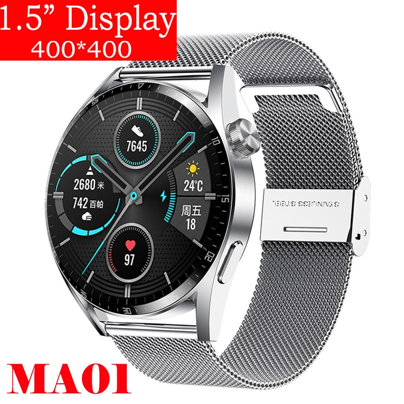 2022 Smart Watch Men Android GT3 1.5 inch Always Display Bluetooth Call IP68 Wateroproof Smartwatch for Men Huawei Xiaomi Iphone - Executive-Skincare