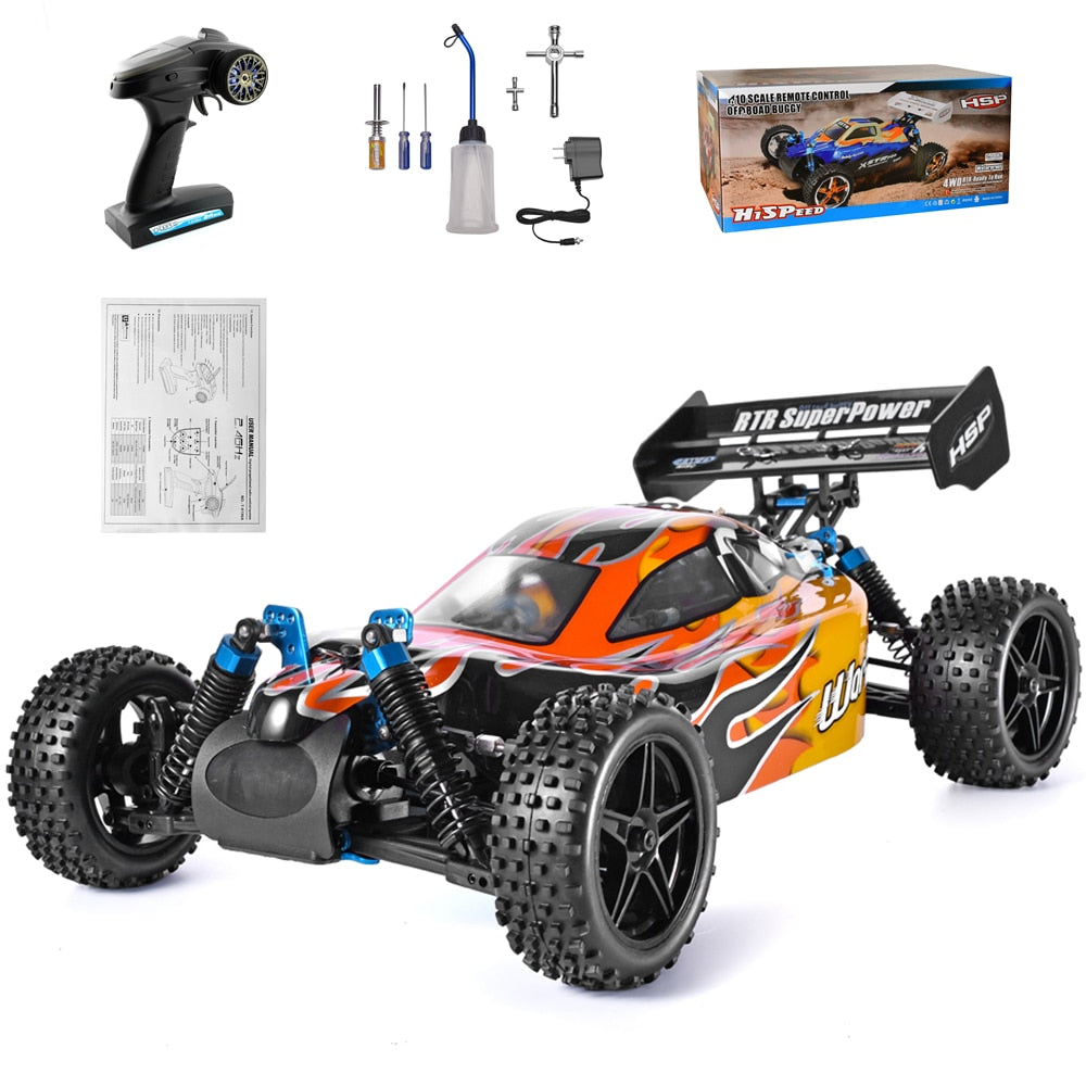 HSP RC Car 1:10 Scale 4wd Two Speed Off Road Buggy Nitro Gas Power Remote Control Car 94106 Warhead High Speed Hobby Toys - Executive-Skincare