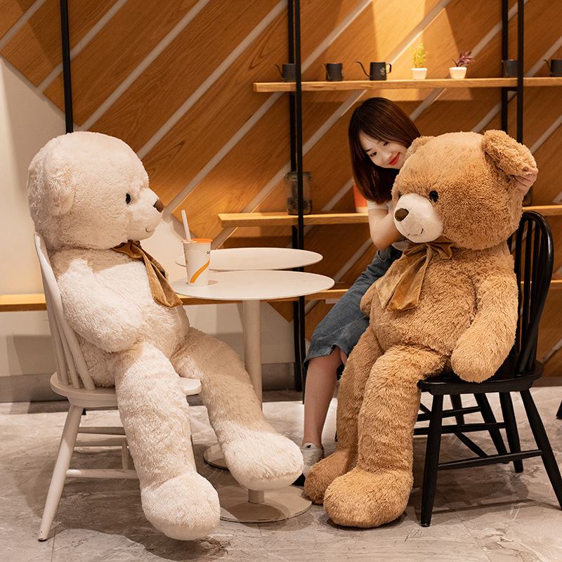 90cm New Teddy Bear Large Plush Stuffed Toys Doll Bow Tie Decorative Fabric Comfortable Girlfriend Sleeping Pillow Sofa Cushion - Executive-Skincare