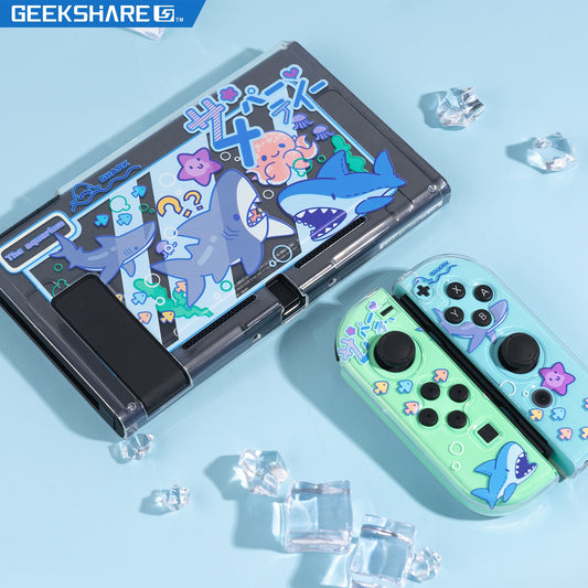 GeekShare Nintendo Switch Shell Cute Shark Party TPU Soft Full Cover Case For Nintendo Switch Joy-con Cover Shell NS Accessories - Executive-Skincare