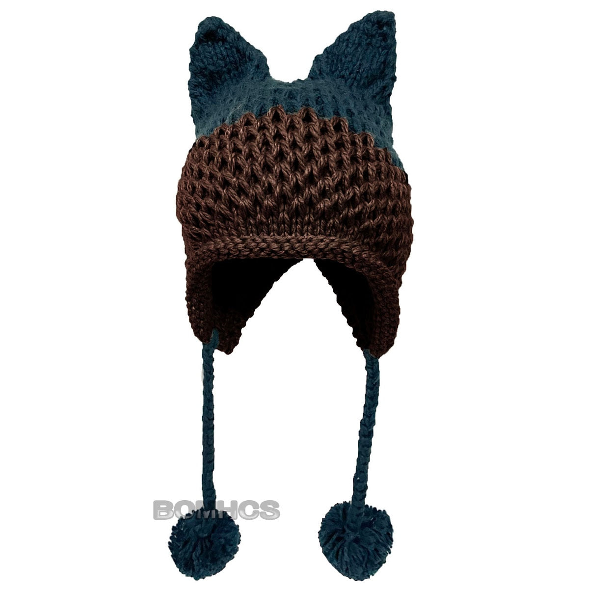 BomHCS Cute Fox Ears Beanie Winter Warm 100% Handmade Knit Hat - Executive-Skincare