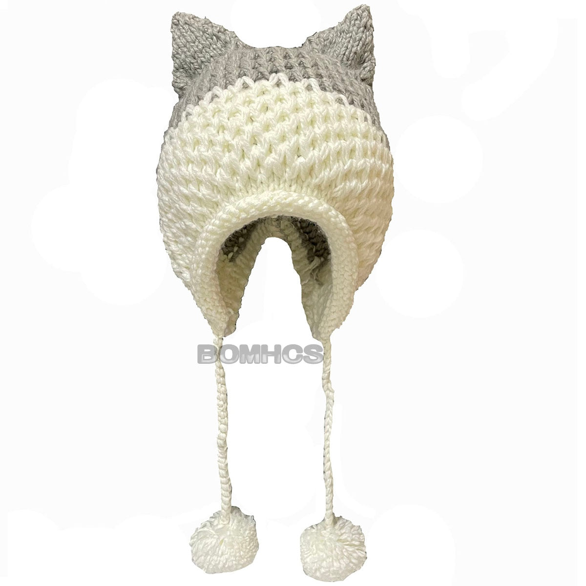 BomHCS Cute Fox Ears Beanie Winter Warm 100% Handmade Knit Hat - Executive-Skincare