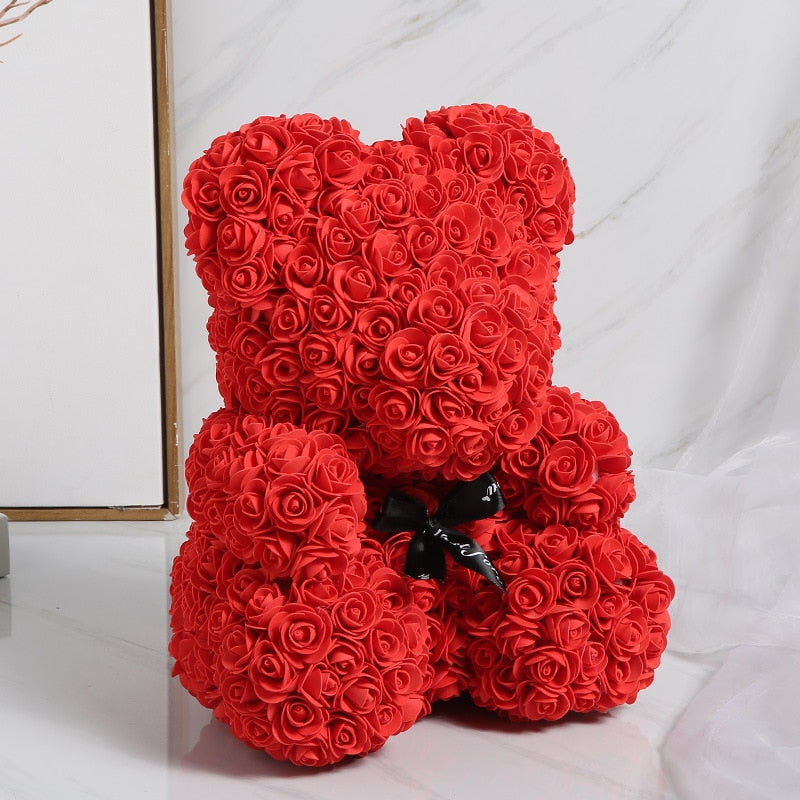 25/40cm Rose Bear Artificial Flowers Girlfriend Anniversary Christmas Valentine&#39;s Day Gift Birthday Present For Wedding Party - Executive-Skincare