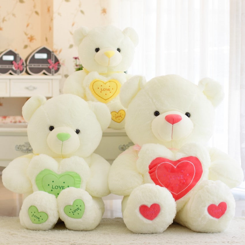 1pc 60cm Cute Stuffed Plush Toy Holding LOVE Heart Big Plush Teddy Bear Soft Gift for Birthday Girls&#39; Brinquedos - Executive-Skincare