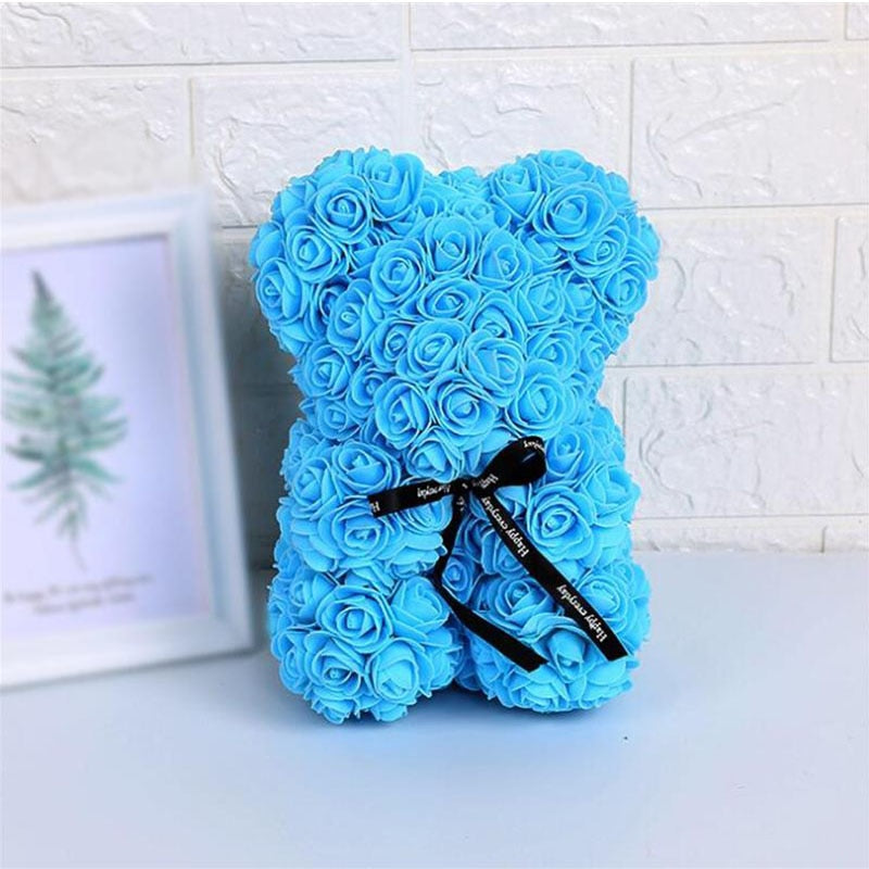 25cm Teddy Rose Bear Artificial Rose Flowers For Girlfriend Valentine&#39;S Day Christmas Gift Rose Of Bear Birthday Wedding Present - Executive-Skincare