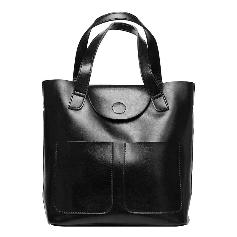 100% Genuine Leather Ladies Bag Big Capacity Women Patent Cow Leather Handbags Female Tote Hand Bags Female Shoulder Bag Vintage - Executive-Skincare