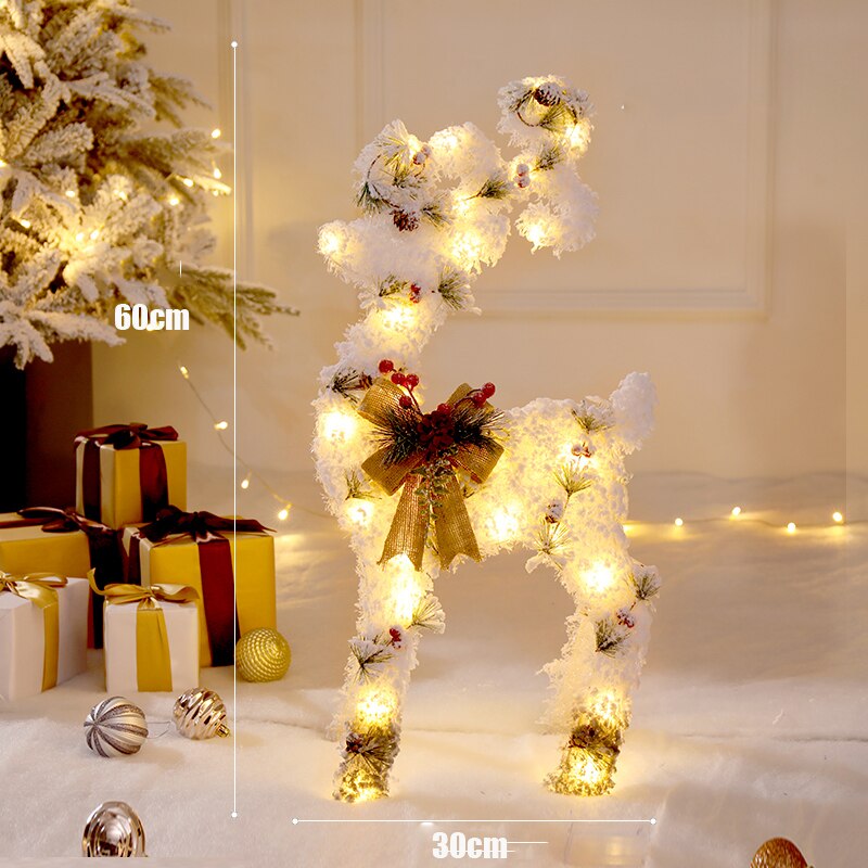 Creative Ornaments Christmas Decoration Glowing Christmas Deer Christmas Tree Ornaments Reindeer Family New Year Decoration - Executive-Skincare