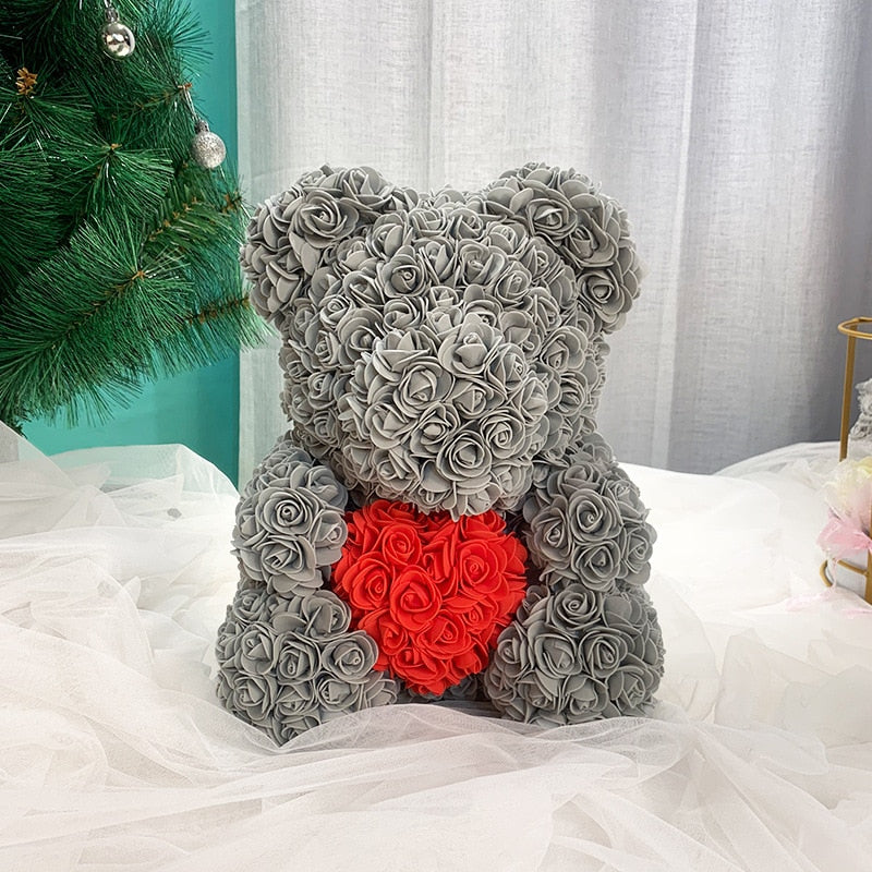 25/40cm Rose Bear Artificial Flowers Girlfriend Anniversary Christmas Valentine&#39;s Day Gift Birthday Present For Wedding Party - Executive-Skincare