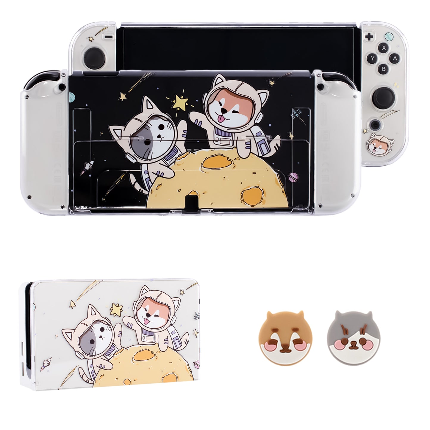 pawdiary switch oled case switch oled case matter finish oden kanto cooking nintendo switch oled tpu case cat dog - Executive-Skincare