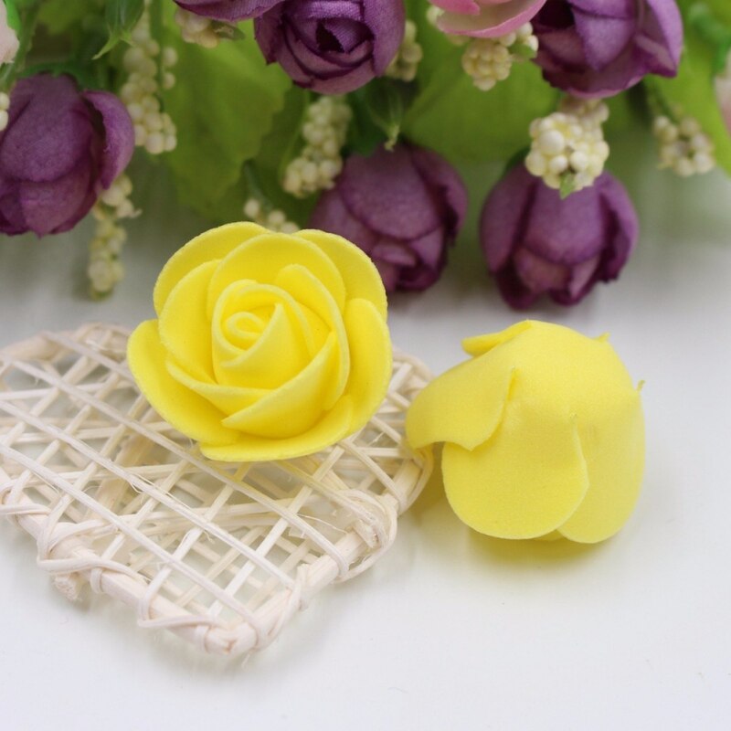 50PCS Artificial Foam Rose Bridal Bouquets Teddy Bear of Roses DIY Gifts Box Wedding Decorative For Wedding Table Valentines Day - Executive-Skincare