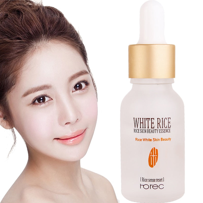 White Rice Whitening Face Serum Shrink Pore Acne Treatment Moisturizing Nourishing Liquid Essence Facial Skin Care Serum 15ml - Executive-Skincare