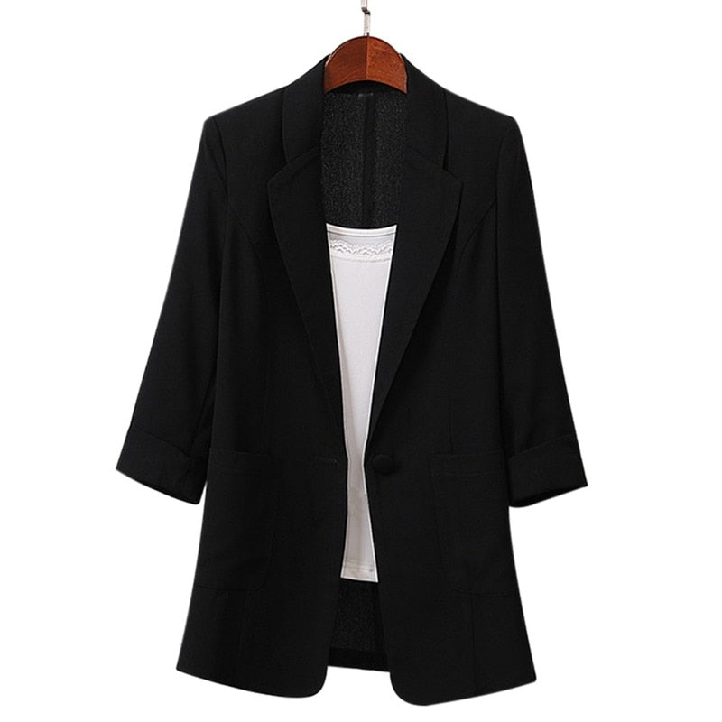 Hot Sale Cotton and Linen Suit Jacket Spring Summer Autumn Loose Casual Fashion Suit Women&#39;s Clothing Thin Shirt Blazers Blouse - Executive-Skincare