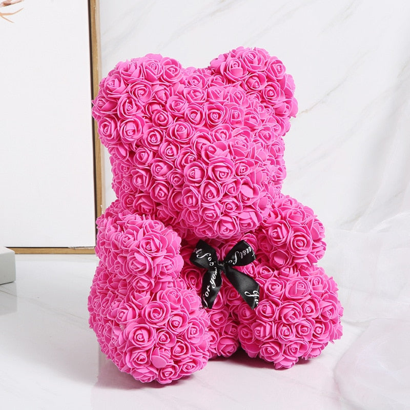 25/40cm Rose Bear Artificial Flowers Girlfriend Anniversary Christmas Valentine&#39;s Day Gift Birthday Present For Wedding Party - Executive-Skincare