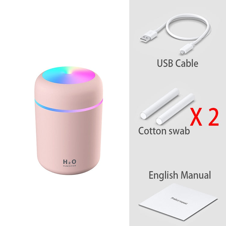 300ml H2O Air Humidifier Portable Mini USB Aroma Diffuser With Cool Mist For Bedroom Home Car Plants Purifier Humificador - Executive Quality Store