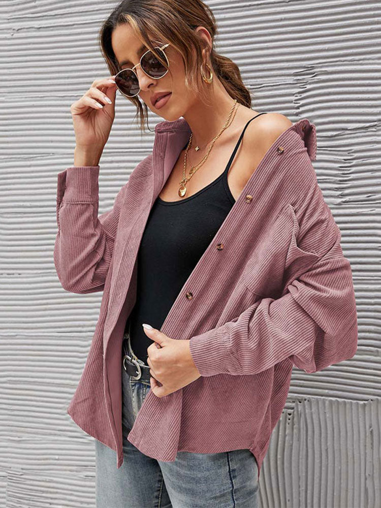 Autumn Corduroy Jacket Woman Long Shirt Jacket Women Button Coat Jackets Women Fashion Overshirt Loose Coat Female 2022 - Executive-Skincare