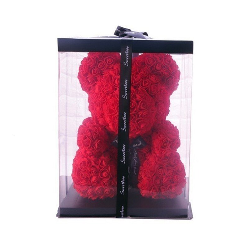 Hot Sale Red Bear Rose Artificial Flowers Teddi Dog of Rose Decoration Valentine Christmas Day Gift for Women Dropshipping - Executive-Skincare