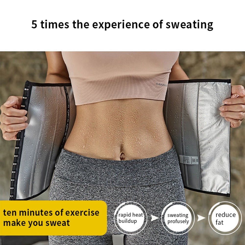 Sauna Sweat Belt Sweat To Lose Weight Woman Postpartum Waist Trainer Slimming Sheath Woman Flat Belly Fat Burning Girdle Corset - Executive Quality Store