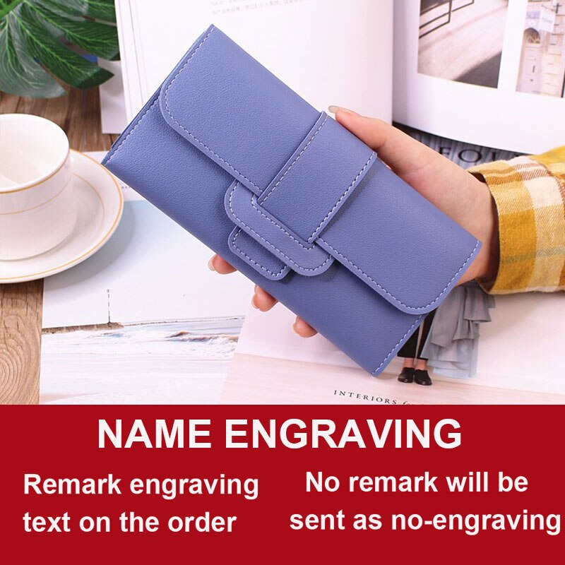 2022 Long Women Wallets Free Name Customized Lady’s New Fashion Quality PU Female Wallet Photo Holder Card Holder Women&#39;s Purse - Executive-Skincare