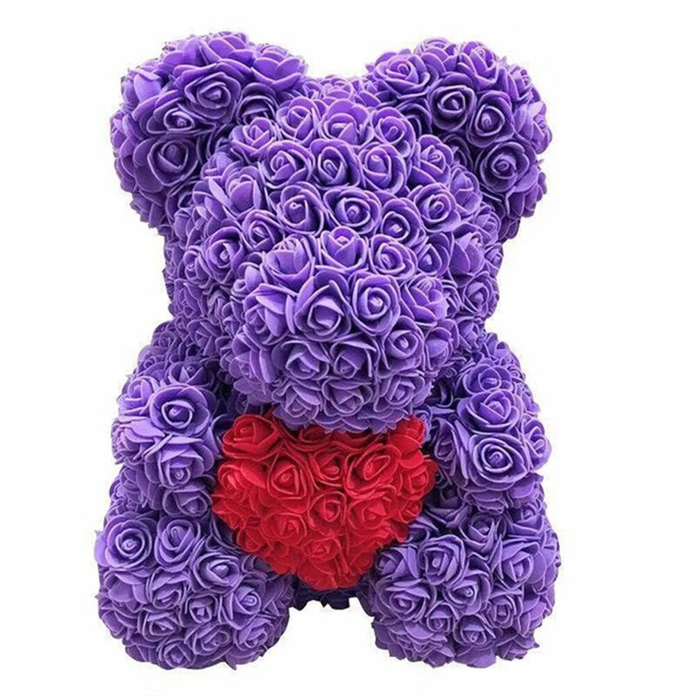 25/40CM Rose Bear Artificial Flowers Teddy Roses Bear for Wedding Anniversary Girlfriend Valentine&#39;s Day Christmas DIY Gifts Box - Executive-Skincare