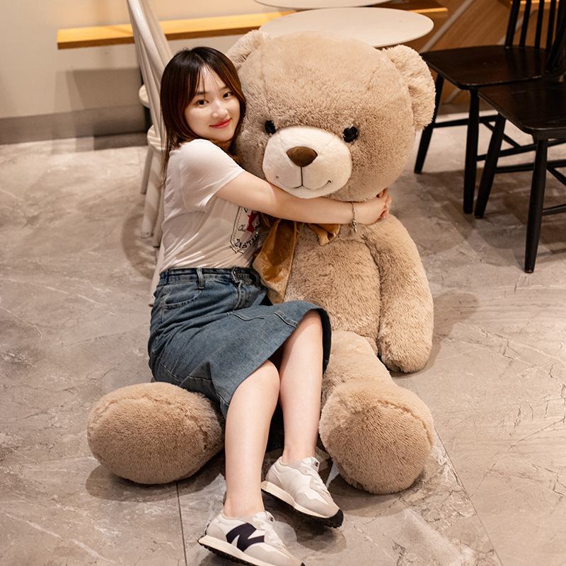 90cm New Teddy Bear Large Plush Stuffed Toys Doll Bow Tie Decorative Fabric Comfortable Girlfriend Sleeping Pillow Sofa Cushion - Executive-Skincare