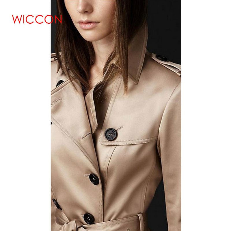 High Quality Women Trench Coat Long Windbreaker Fashion Trend Double-Breasted Slim Long Trench 2022 Spring New - Executive-Skincare