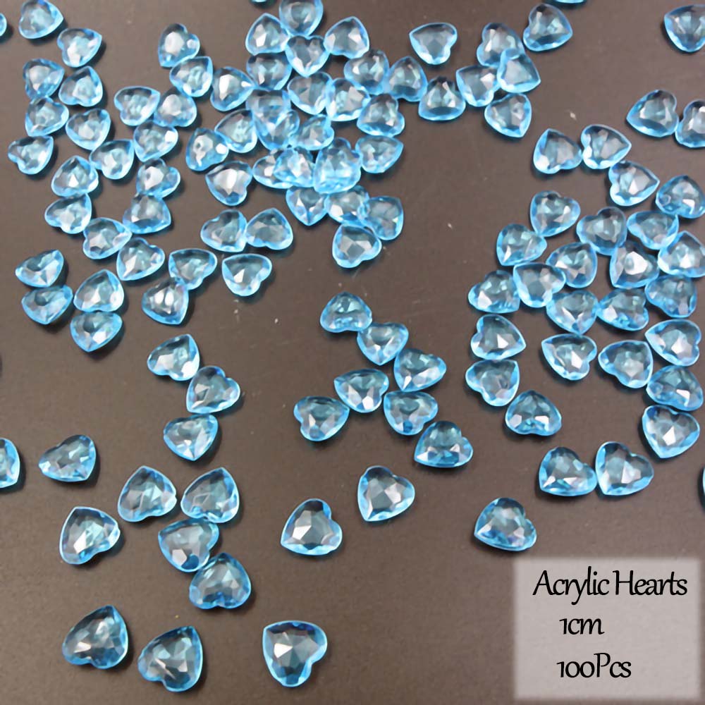 Acrylic Heart Confetti Scatter Crystal Beads Wedding Party Decor PVC Squins Engaement Anniversary Valentine Party Supplies - Executive-Skincare