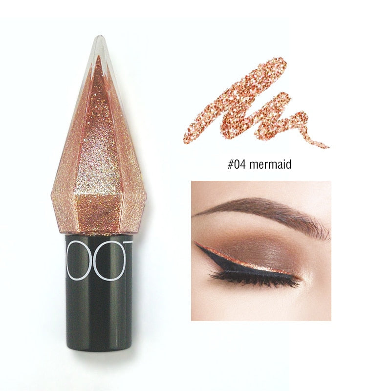 Shiny Eye Liners Pigment Silver Rose Gold Color Liquid Glitter eyeshadow Professional Eyeliner Beauty Cosmetics Makeup for Women - Executive-Skincare