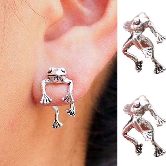 Cute Frog Earrings 2021 Trend Funny Animal Earrings for Women Girls Stud Earrings Statement Earring  Ear Piercing Jewelry Gifts - Executive-Skincare